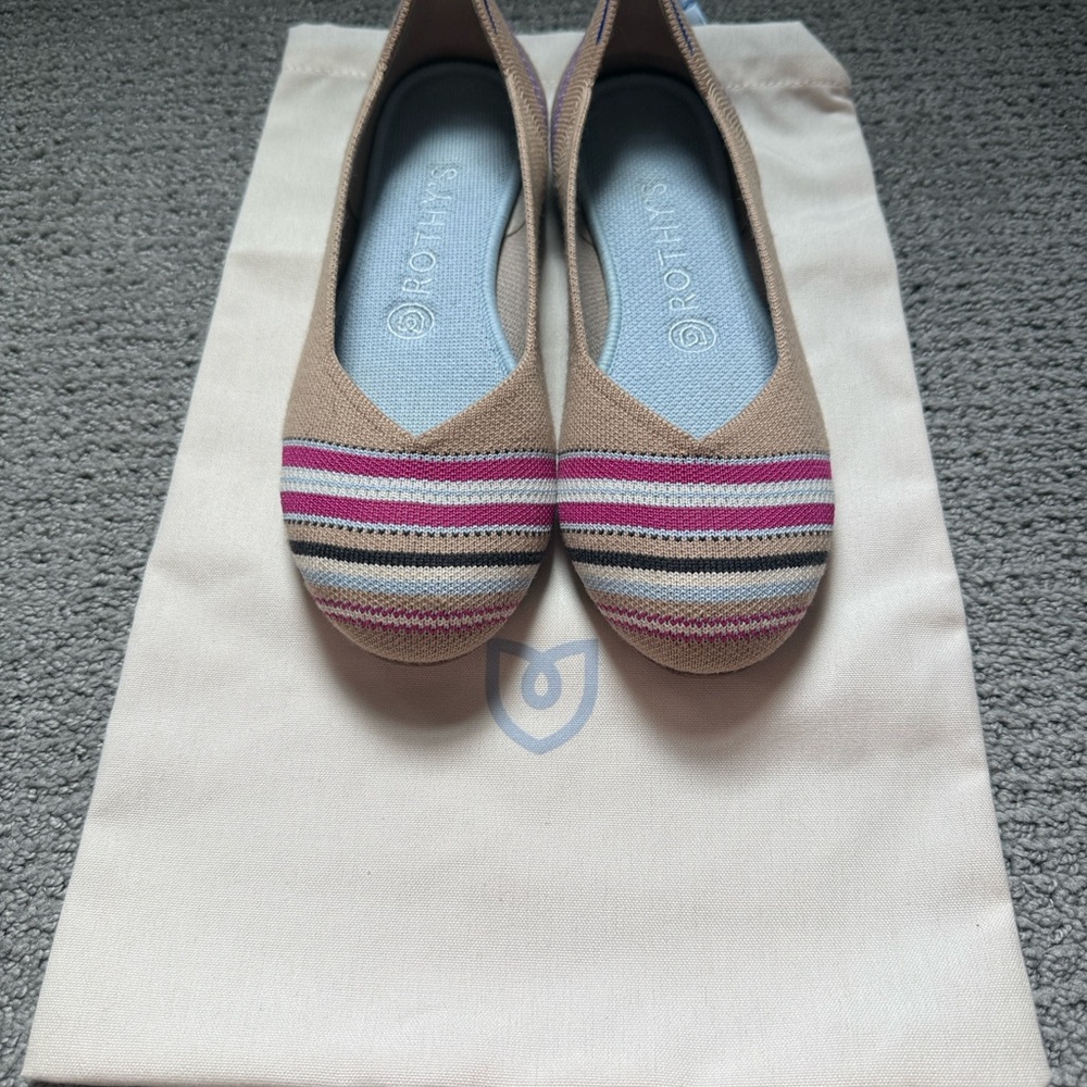 Rothy's merino camel stripe flats 7.5